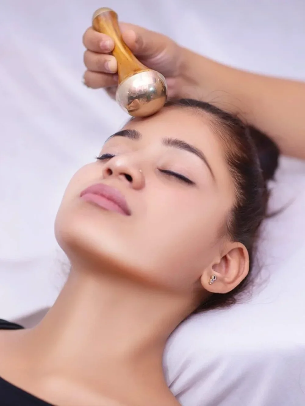 Ayurvedic Kansa Wand Face, Foot & Body Massager – 2-in-1 Bronze Massage Tool